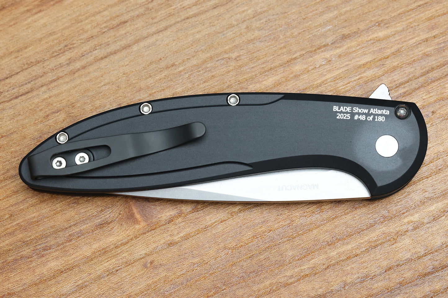 PRO-TECH CAMBRIA MANUAL BLACK ALUMINUM HANDLES W/ TECHNOCARBO TEAL INLAY & MAGNACUT BSA25.CAMBRIA.1