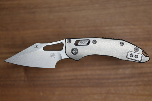 MARFIONE SELECT MANUAL M-STITCH RAM LOK SLAB SIDE TITANIUM HANDLES W/ BRONZE ACCENTS & STONEWASH M390MK 169MRL-10MS1