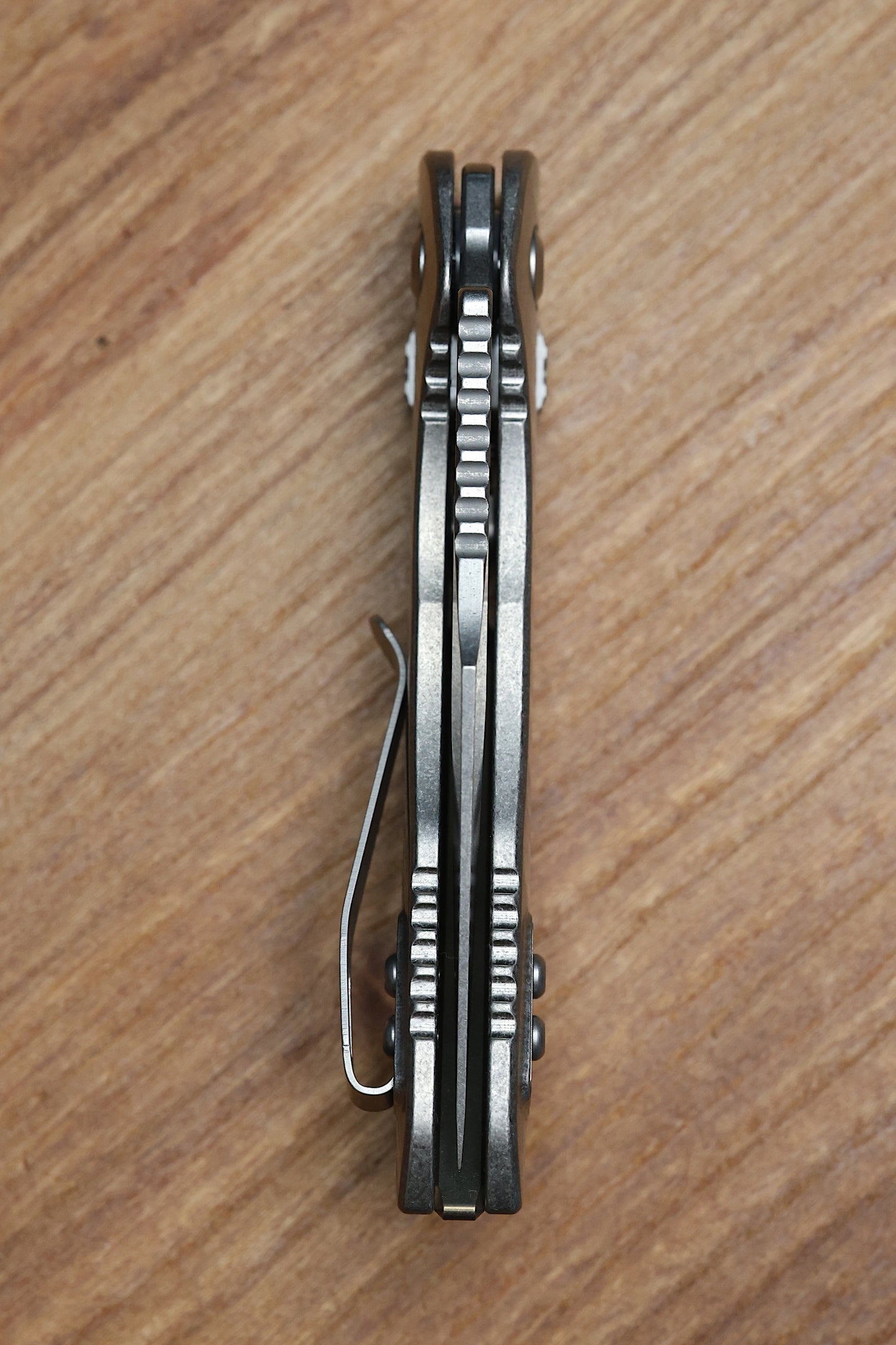MARFIONE SELECT MANUAL M-STITCH RAM LOK SLAB SIDE TITANIUM HANDLES W/ BRONZE ACCENTS & STONEWASH M390MK 169MRL-10MS1