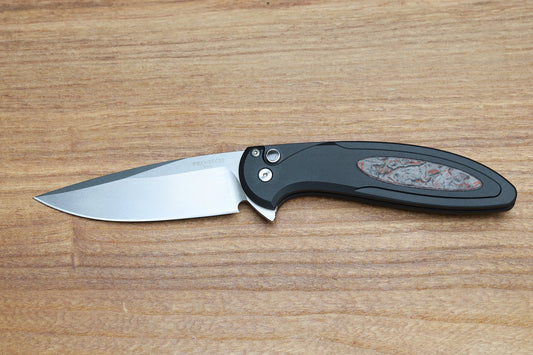 PRO-TECH CAMBRIA 2 - CF2101-LTD TC RED - BLACK ALUMINUM HANDLE - RED TECHOCARBO INLAY - MAGNACUT BLADE