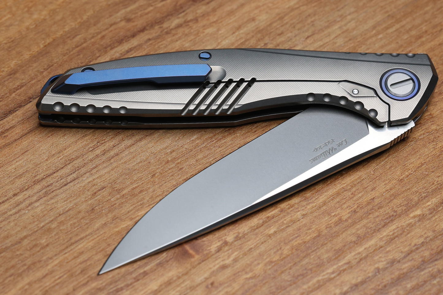 SHIROGOROV AND LEE WILLIAMS COLLABORATION 110 KS SAPPHIRE BLUE S90V BLADE SRRBS (PREOWNED)