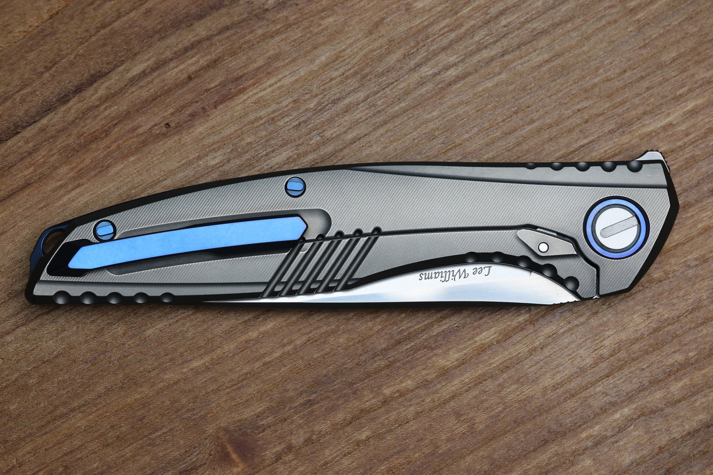 SHIROGOROV AND LEE WILLIAMS COLLABORATION 110 KS SAPPHIRE BLUE S90V BLADE SRRBS (PREOWNED)