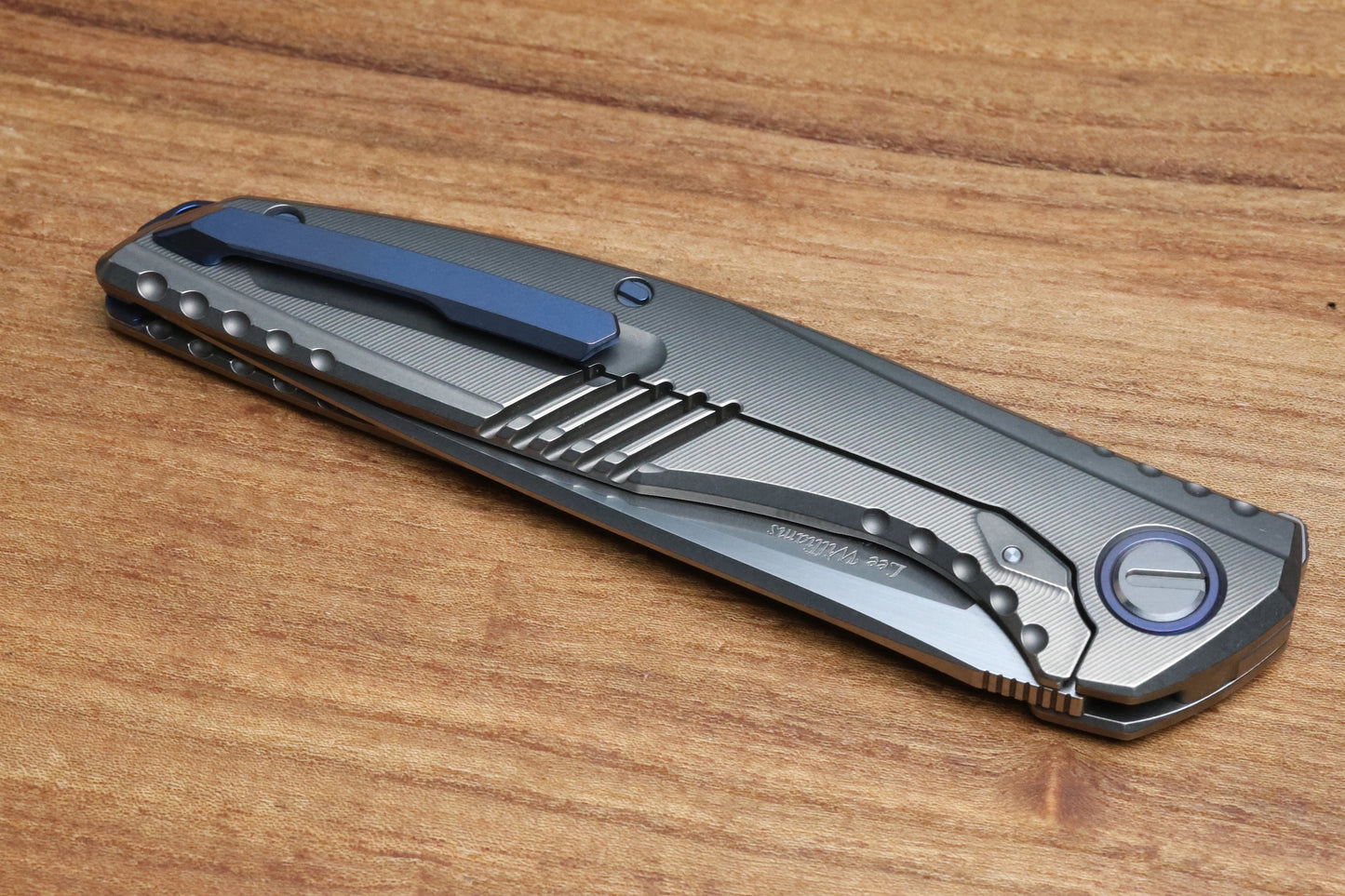 SHIROGOROV AND LEE WILLIAMS COLLABORATION 110 KS SAPPHIRE BLUE S90V BLADE SRRBS (PREOWNED)
