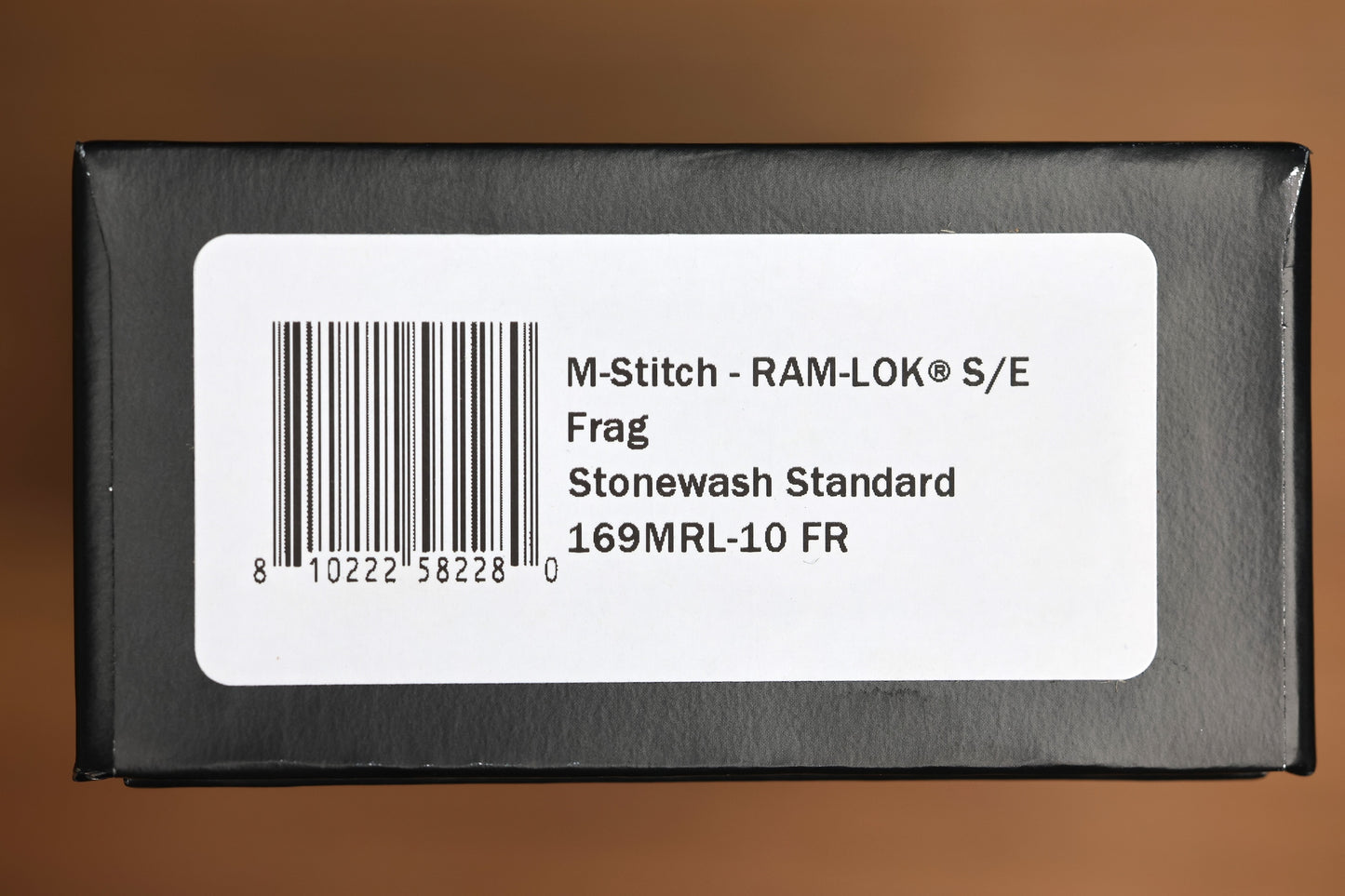 MICROTECH KNIVES MANUAL M-STITCH RAM LOK BLACK FRAG ALUMINUM HANDLES & STONEWASH M390MK 169MRL-10FR