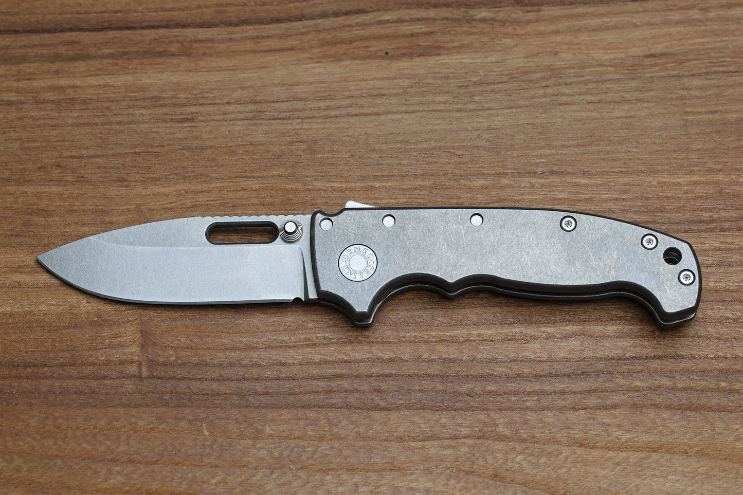 DEMKO KNIVES MG AD20 W/SMOOTH TITANIUM HANDLES - DROP POINT MAGNACUT