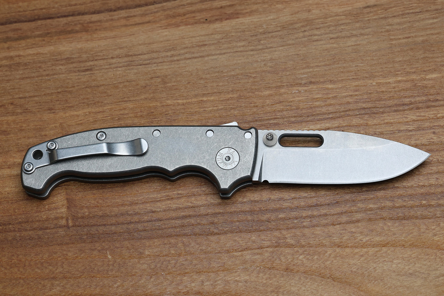 DEMKO KNIVES MG AD20 W/SMOOTH TITANIUM HANDLES - DROP POINT MAGNACUT