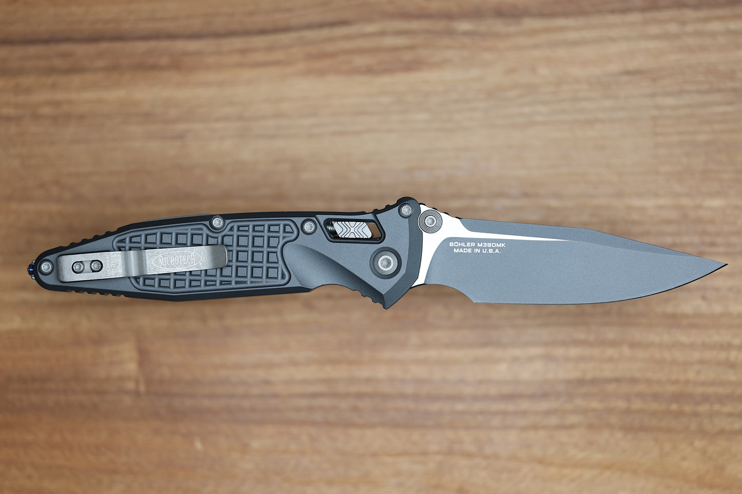 MICROTECH SOCOM RAM-LOK W/ SNIPER GRAY CERAKOTE ALUMINUM FRAG HANDLES & S/E M390MK 160RL-1FRCSG-Z13