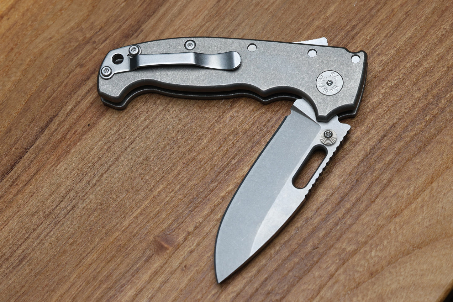 DEMKO KNIVES MG AD20 W/SMOOTH TITANIUM HANDLES - DROP POINT MAGNACUT