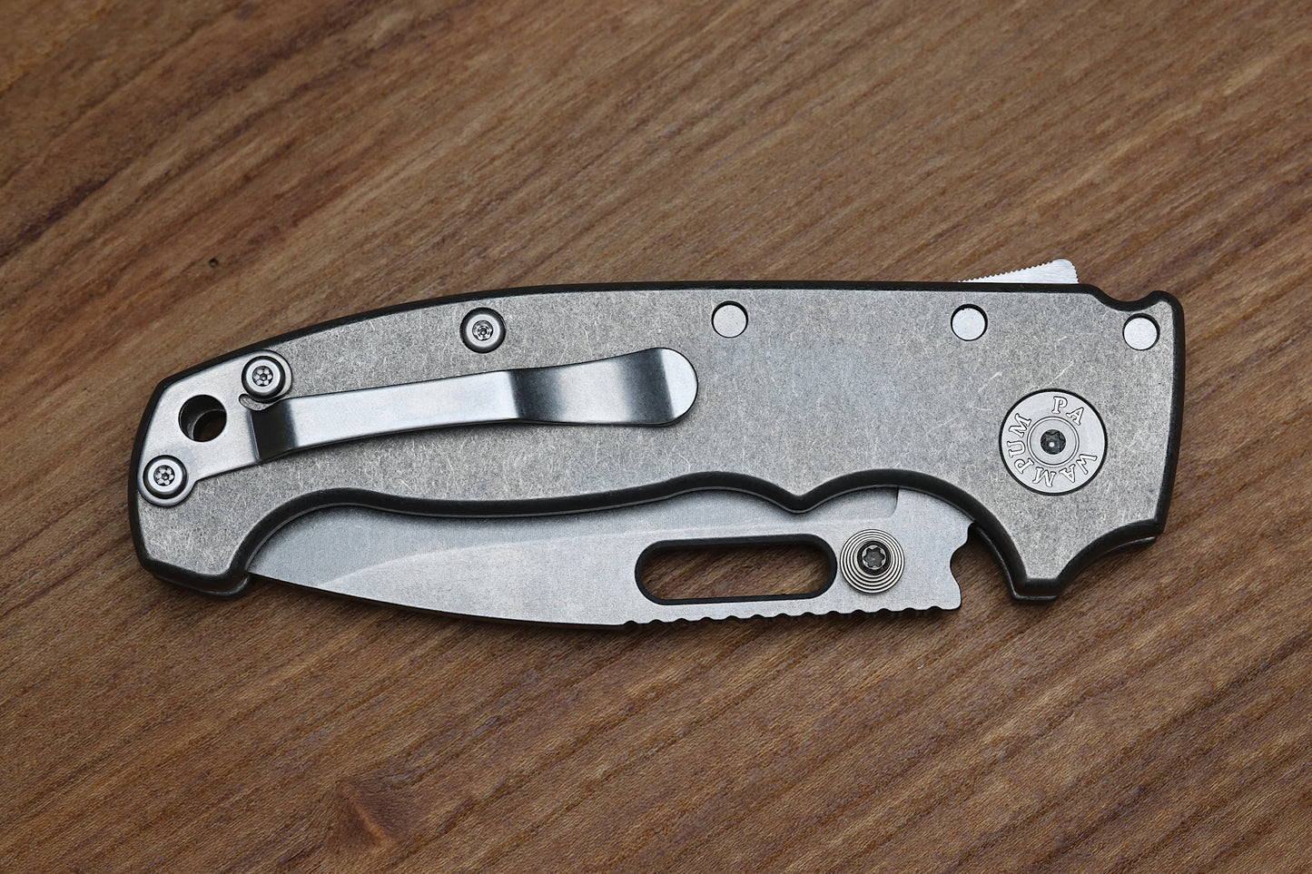 DEMKO KNIVES MG AD20 W/SMOOTH TITANIUM HANDLES - DROP POINT MAGNACUT