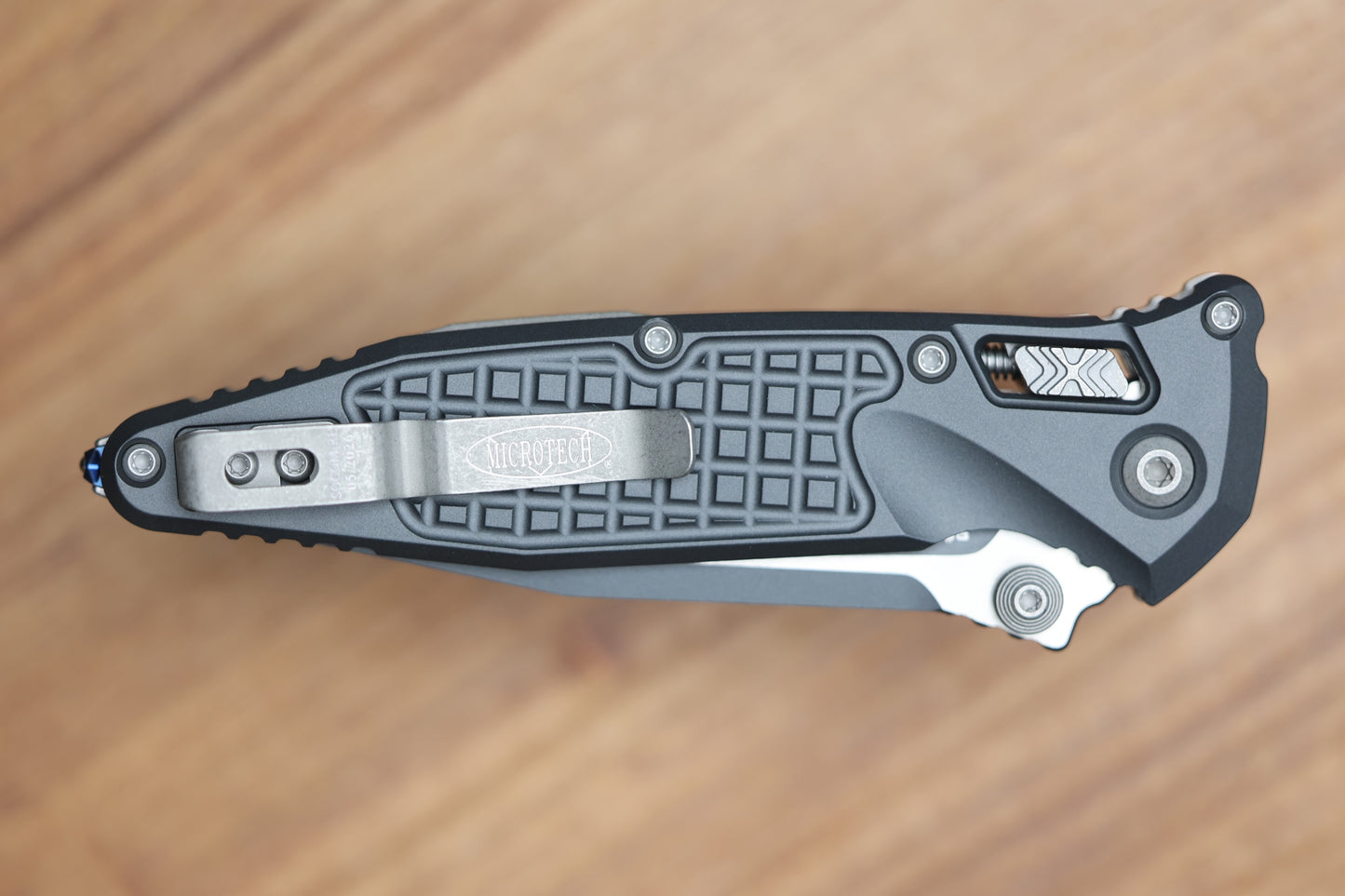 MICROTECH SOCOM RAM-LOK W/ SNIPER GRAY CERAKOTE ALUMINUM FRAG HANDLES & S/E M390MK 160RL-1FRCSG-Z13