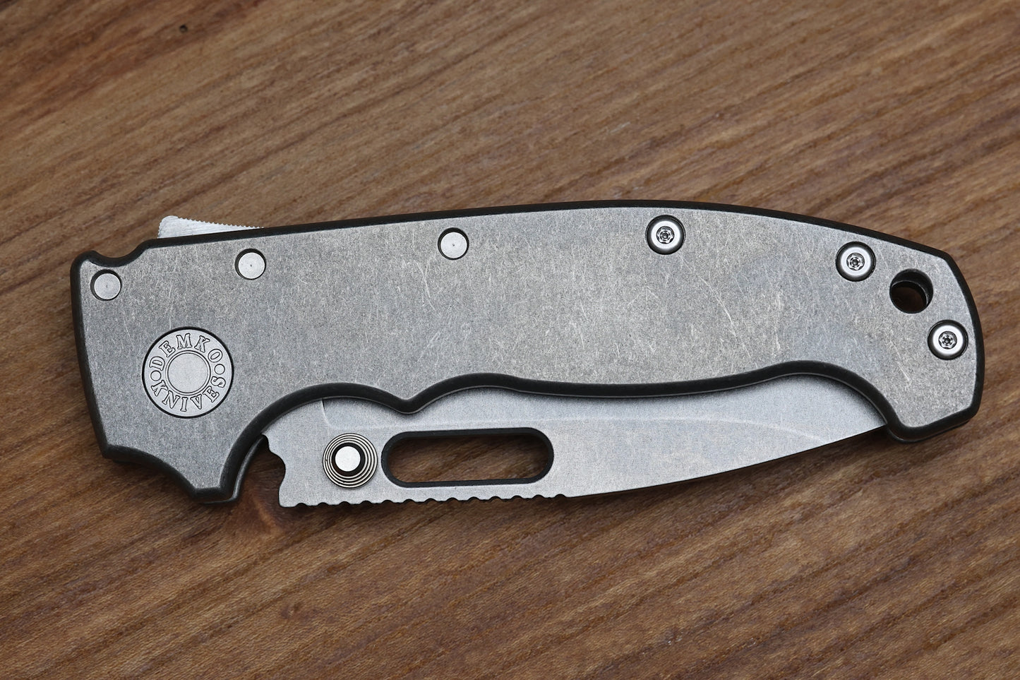 DEMKO KNIVES MG AD20 W/SMOOTH TITANIUM HANDLES - DROP POINT MAGNACUT