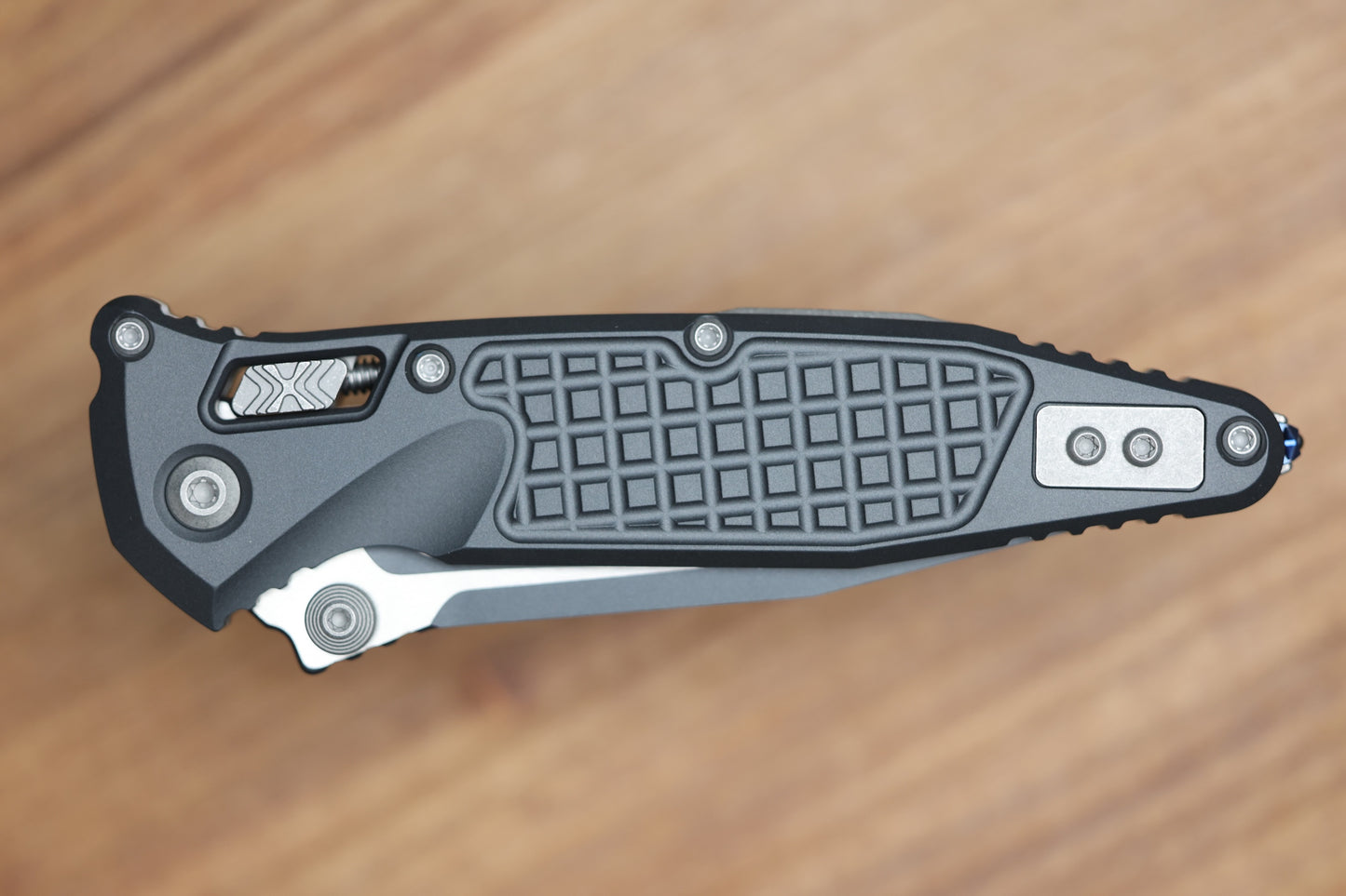MICROTECH SOCOM RAM-LOK W/ SNIPER GRAY CERAKOTE ALUMINUM FRAG HANDLES & S/E M390MK 160RL-1FRCSG-Z13