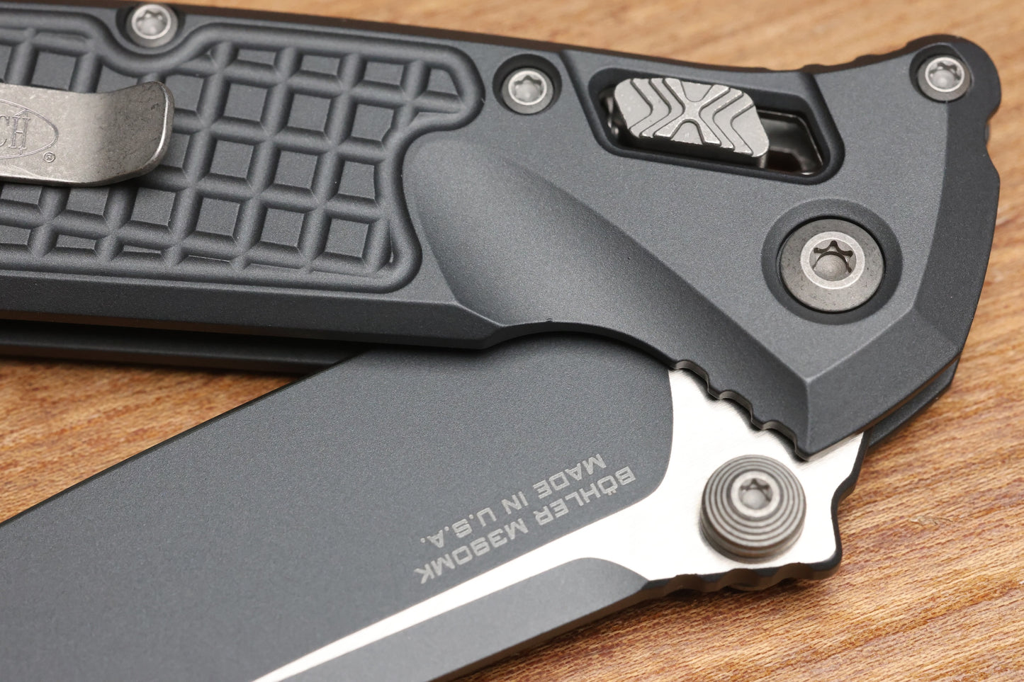 MICROTECH SOCOM RAM-LOK W/ SNIPER GRAY CERAKOTE ALUMINUM FRAG HANDLES & S/E M390MK 160RL-1FRCSG-Z13