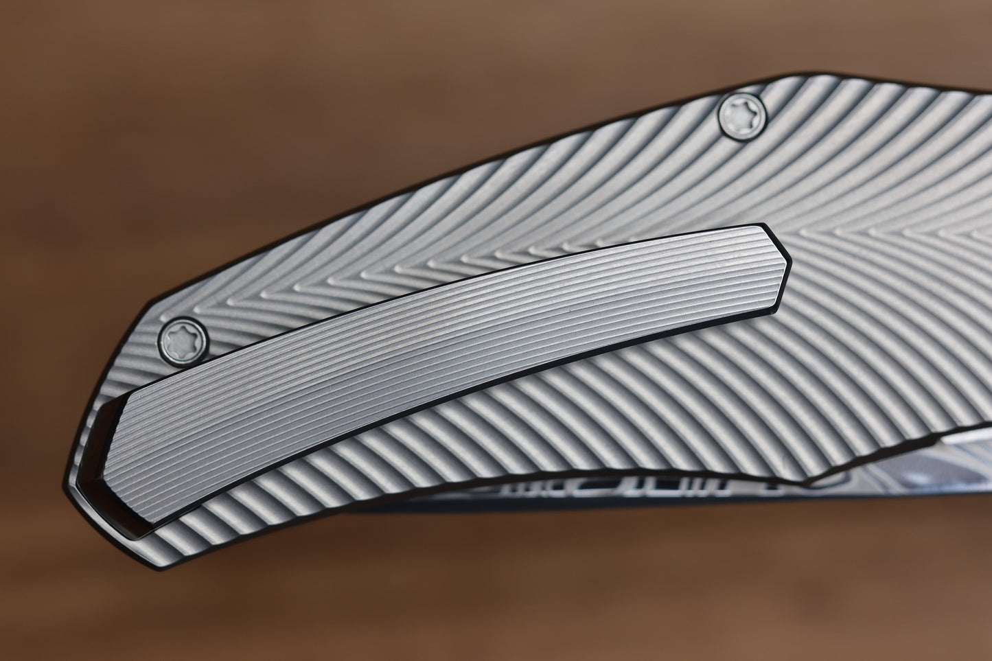 HOLT BLADEWORKS RENEGADE FOSSILIZED CORAL INLAY TITANIUM VINLAND DAMASTEEL #261