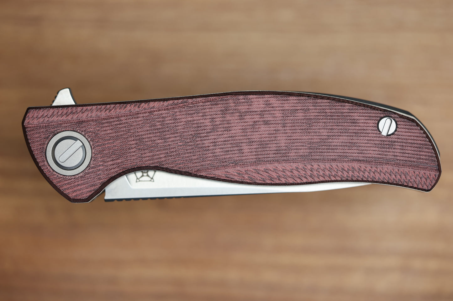 SHIROGOROV URSUS F95 - MAROON MICARTA HANDLE - ELMAX BLADE - MRBS