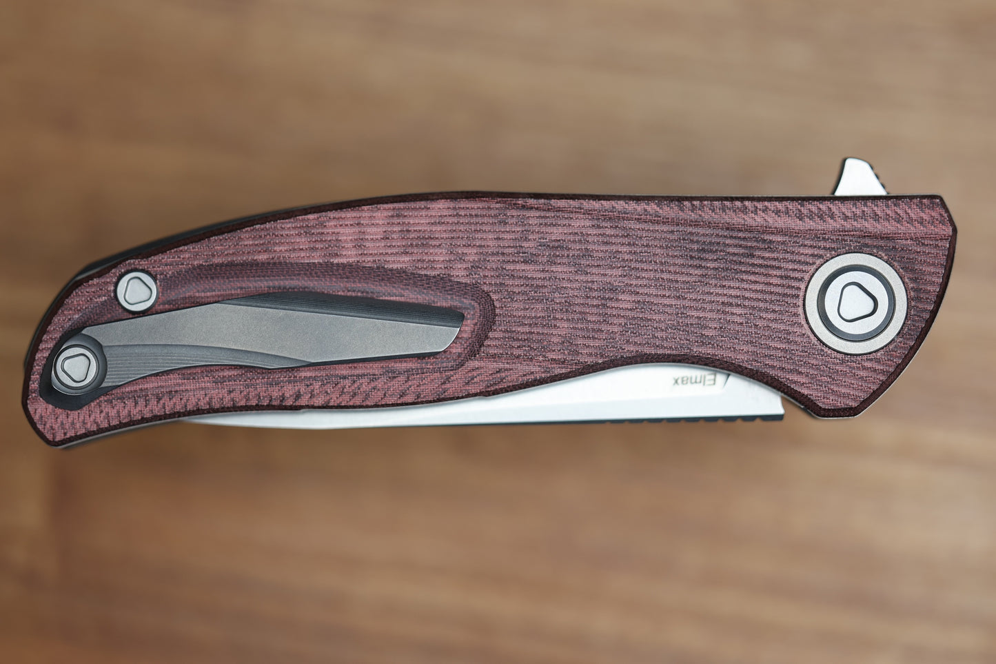 SHIROGOROV URSUS F95 - MAROON MICARTA HANDLE - ELMAX BLADE - MRBS