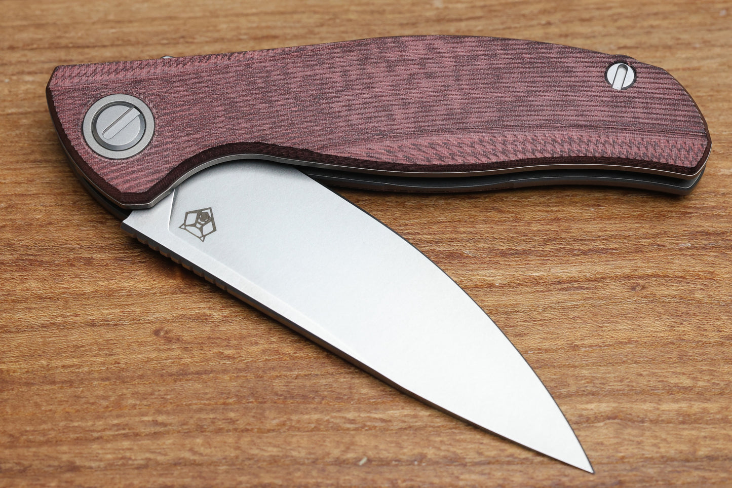 SHIROGOROV URSUS F95 - MAROON MICARTA HANDLE - ELMAX BLADE - MRBS