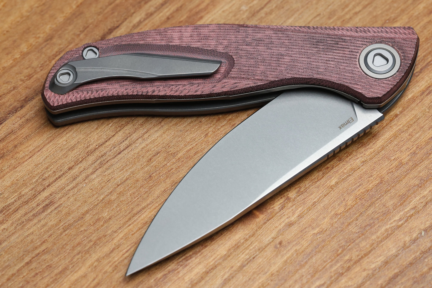 SHIROGOROV URSUS F95 - MAROON MICARTA HANDLE - ELMAX BLADE - MRBS