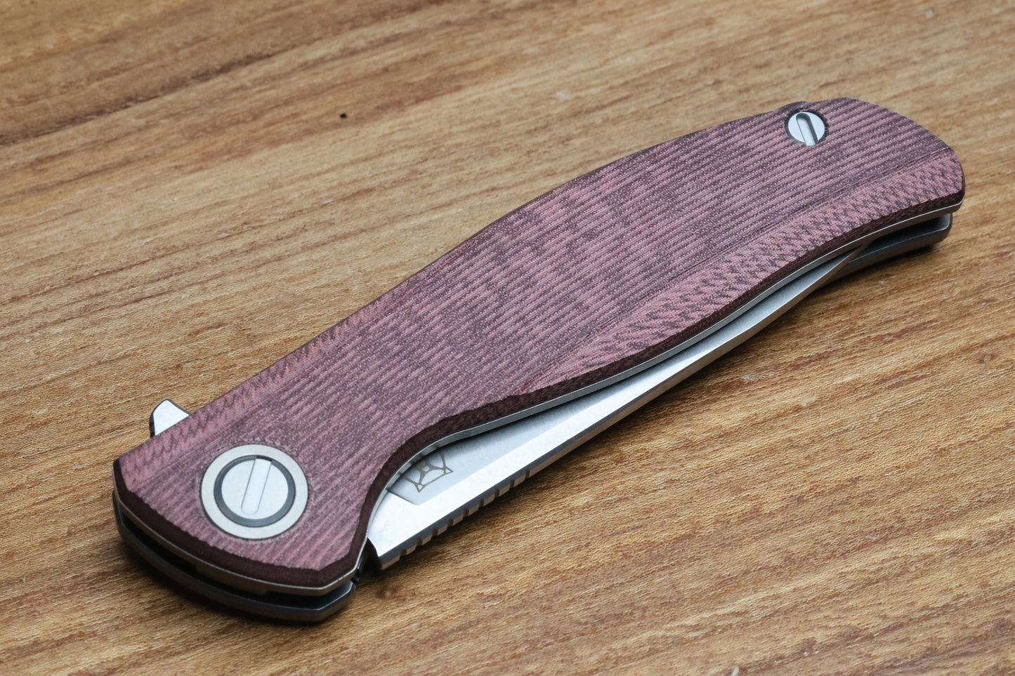 SHIROGOROV URSUS F95 - MAROON MICARTA HANDLE - ELMAX BLADE - MRBS