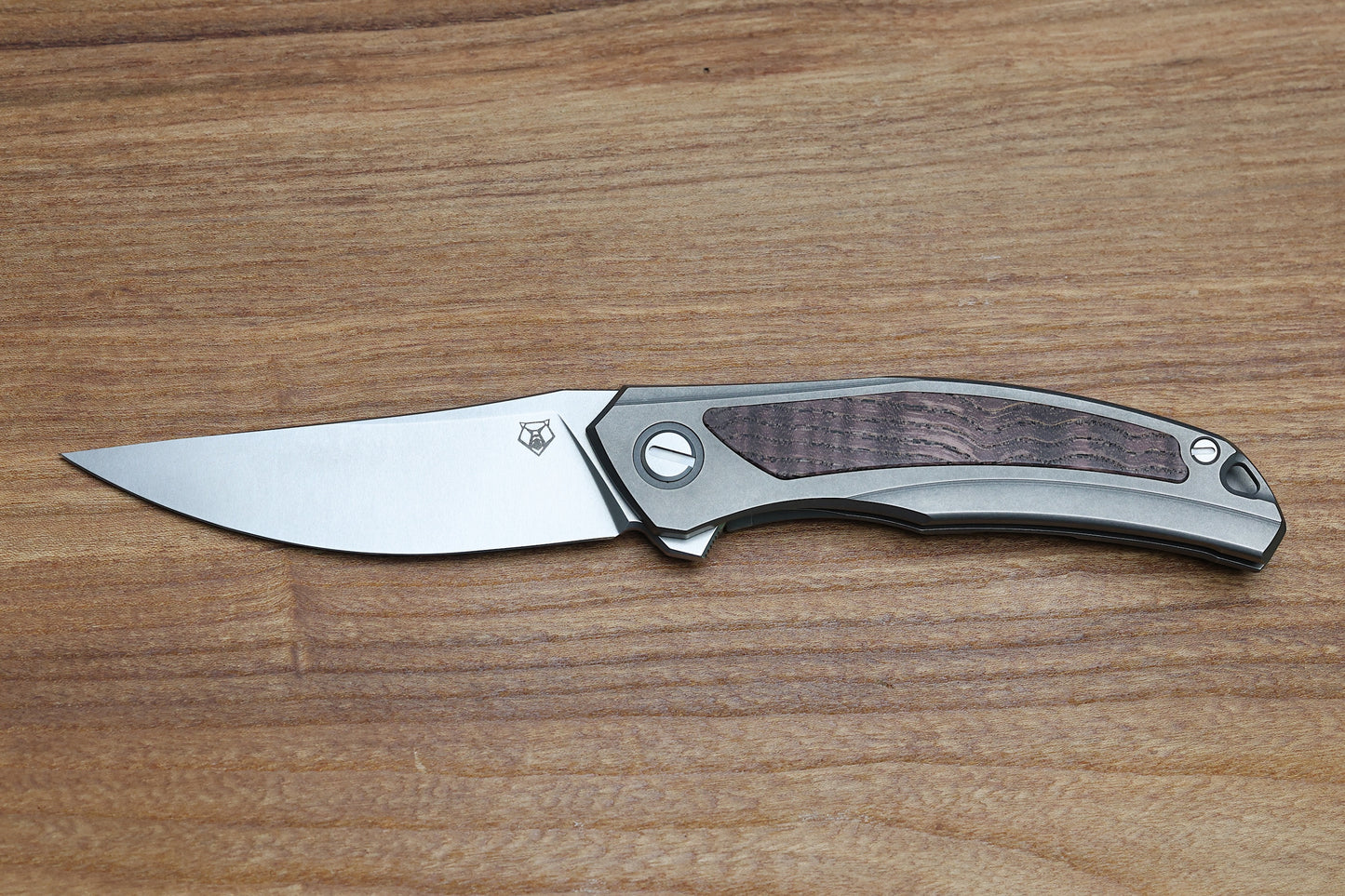 SHIROGOROV URSUS QUANTUM - CROMAX PM BLADE - TITANIUM HANDLE - RED ASH WOOD INLAY - MRBS