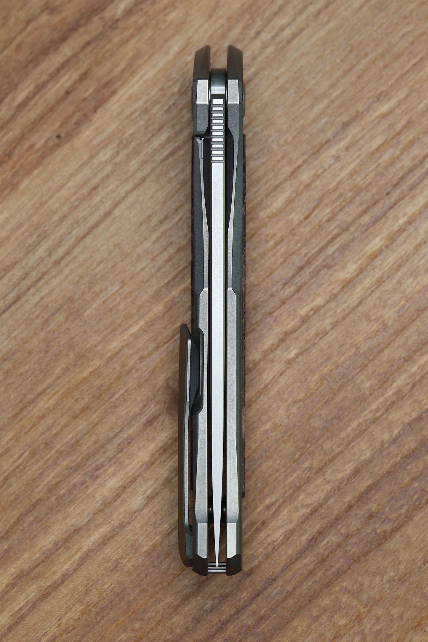 SHIROGOROV URSUS QUANTUM - CROMAX PM BLADE - TITANIUM HANDLE - RED ASH WOOD INLAY - MRBS