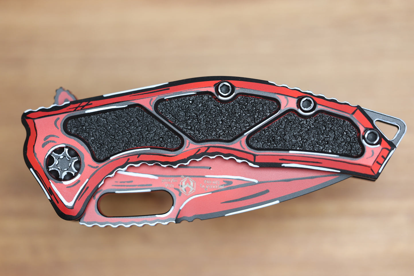 HERETIC KNIVES MEDUSA M/A RED CEL SHADE W/ TANTO MAGNACUT H009-CS-RD