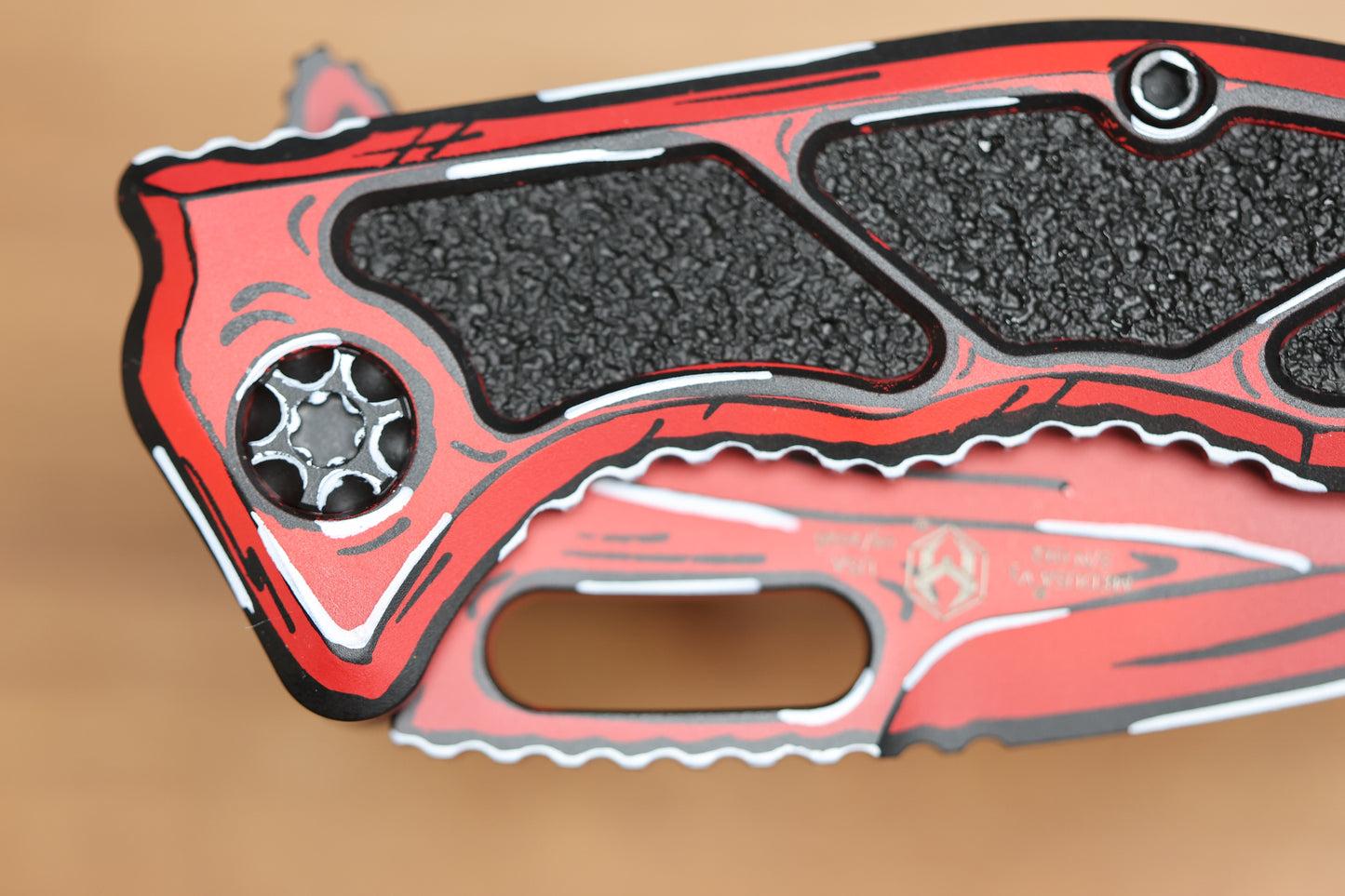 HERETIC KNIVES MEDUSA M/A RED CEL SHADE W/ TANTO MAGNACUT H009-CS-RD