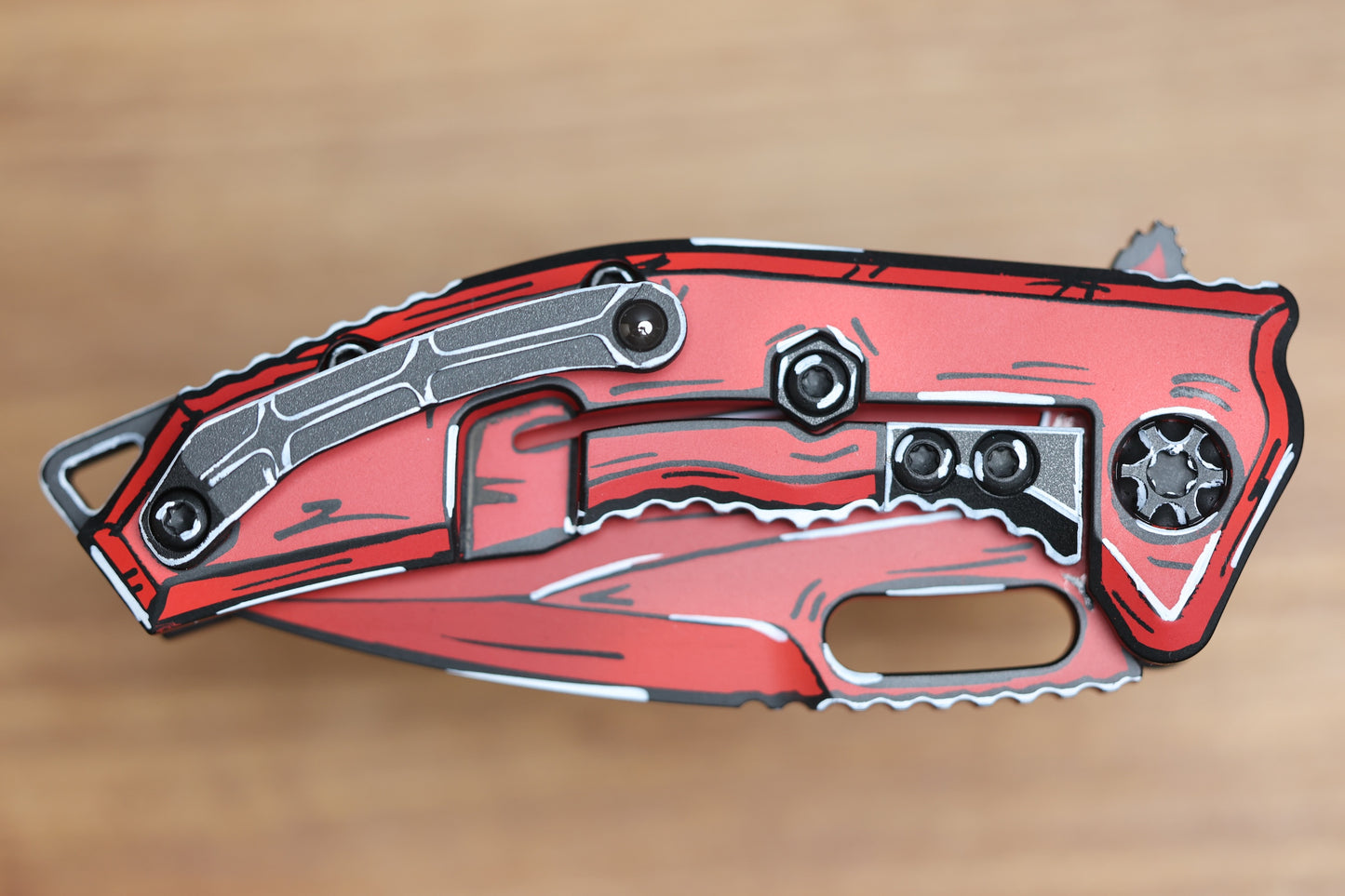 HERETIC KNIVES MEDUSA M/A RED CEL SHADE W/ TANTO MAGNACUT H009-CS-RD