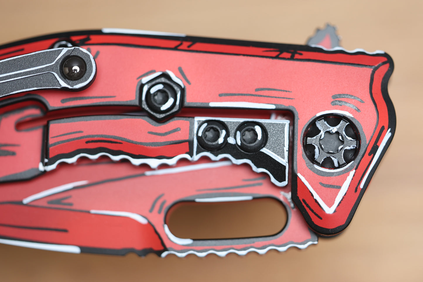 HERETIC KNIVES MEDUSA M/A RED CEL SHADE W/ TANTO MAGNACUT H009-CS-RD