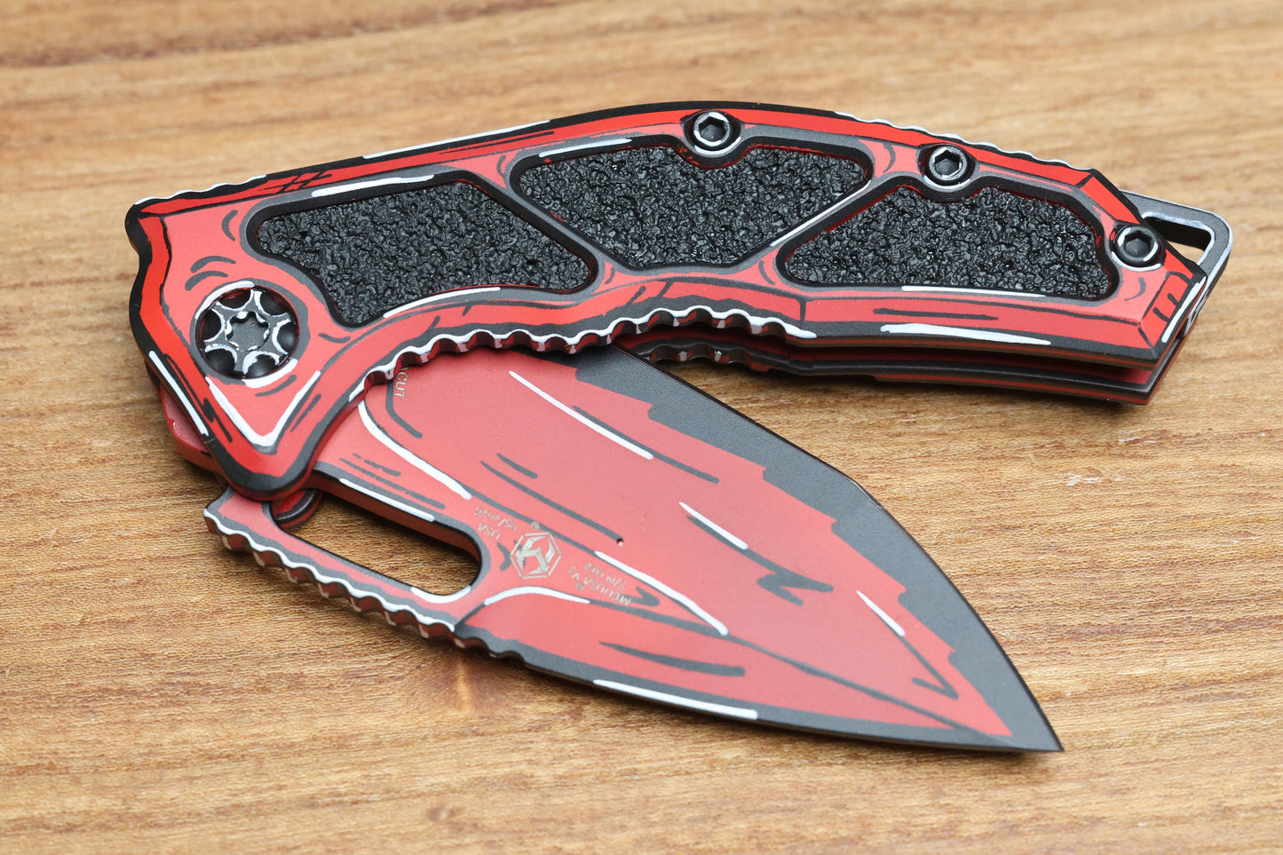 HERETIC KNIVES MEDUSA M/A RED CEL SHADE W/ TANTO MAGNACUT H009-CS-RD