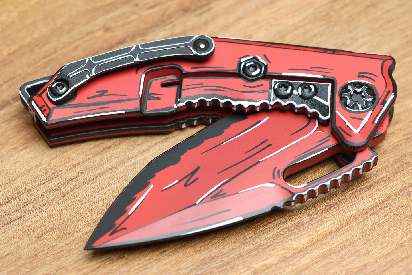 HERETIC KNIVES MEDUSA M/A RED CEL SHADE W/ TANTO MAGNACUT H009-CS-RD