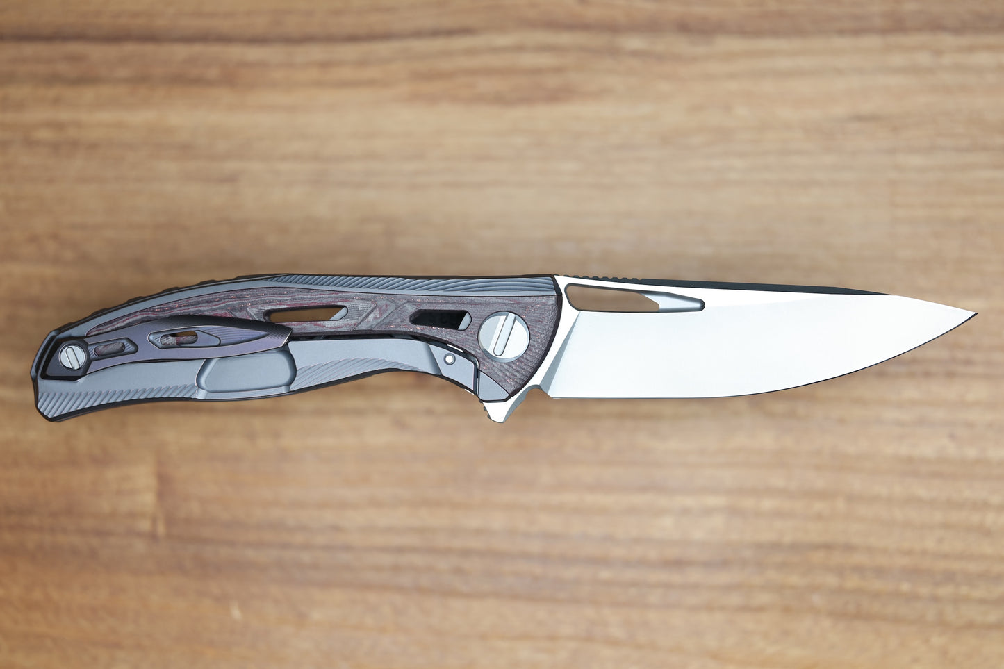 SHIROGOROV DUALX CUSTOM DIVISION TITANIUM AND CARBOTI HANDLE - MAGNACUT BLADE - SRRBS