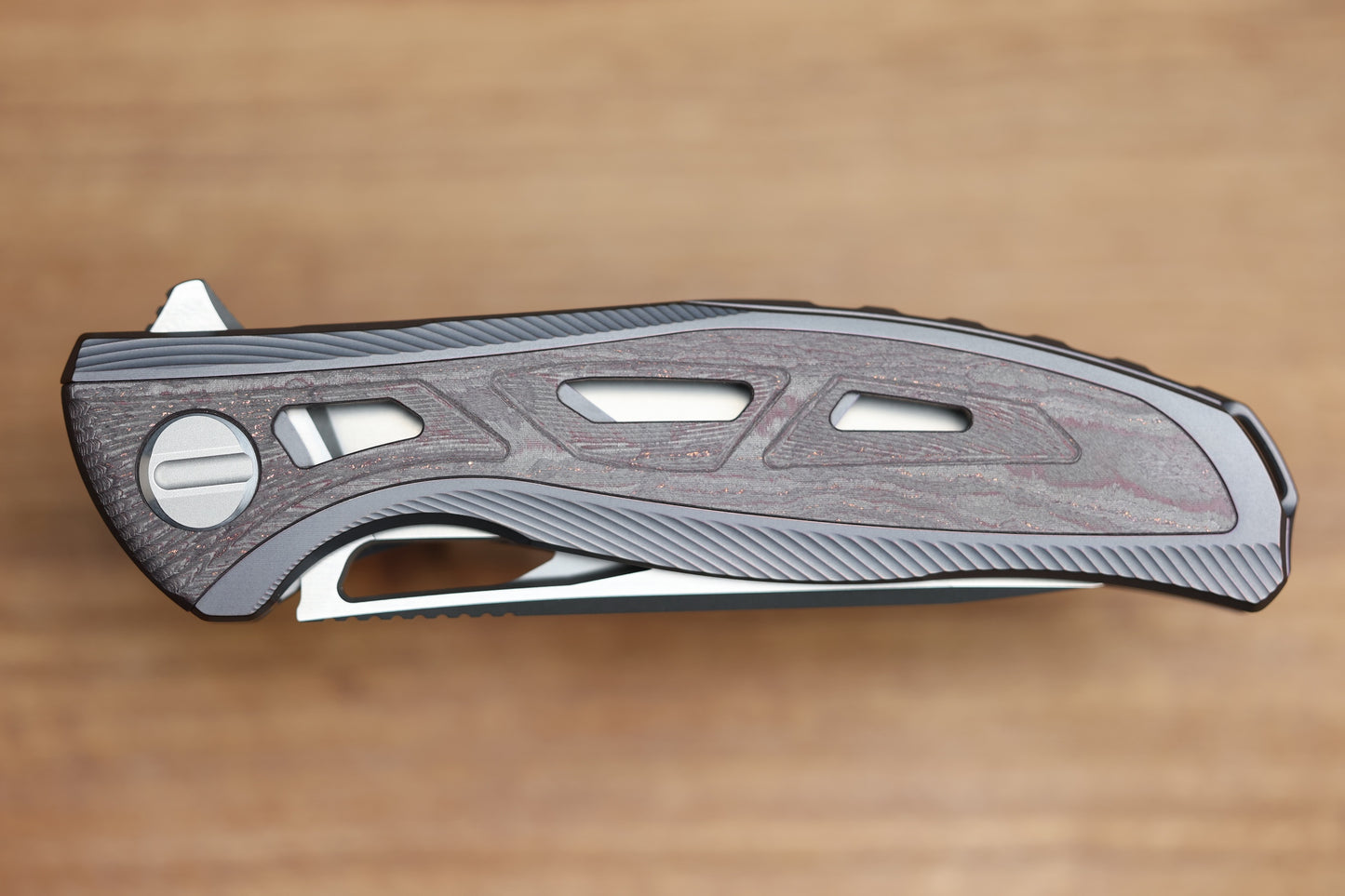 SHIROGOROV DUALX CUSTOM DIVISION TITANIUM AND CARBOTI HANDLE - MAGNACUT BLADE - SRRBS