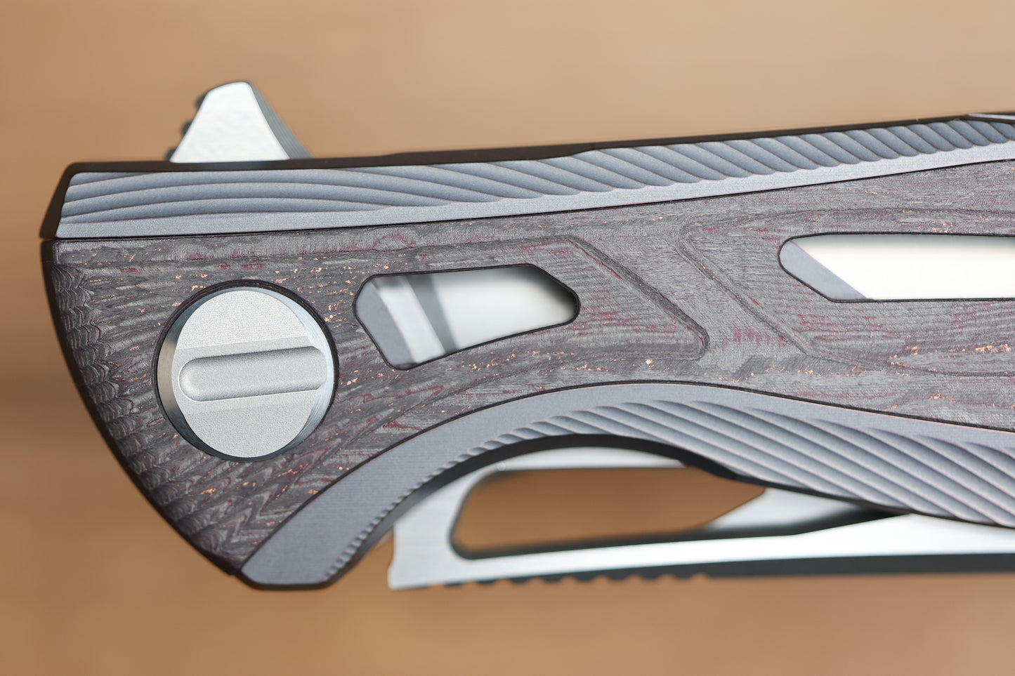 SHIROGOROV DUALX CUSTOM DIVISION TITANIUM AND CARBOTI HANDLE - MAGNACUT BLADE - SRRBS