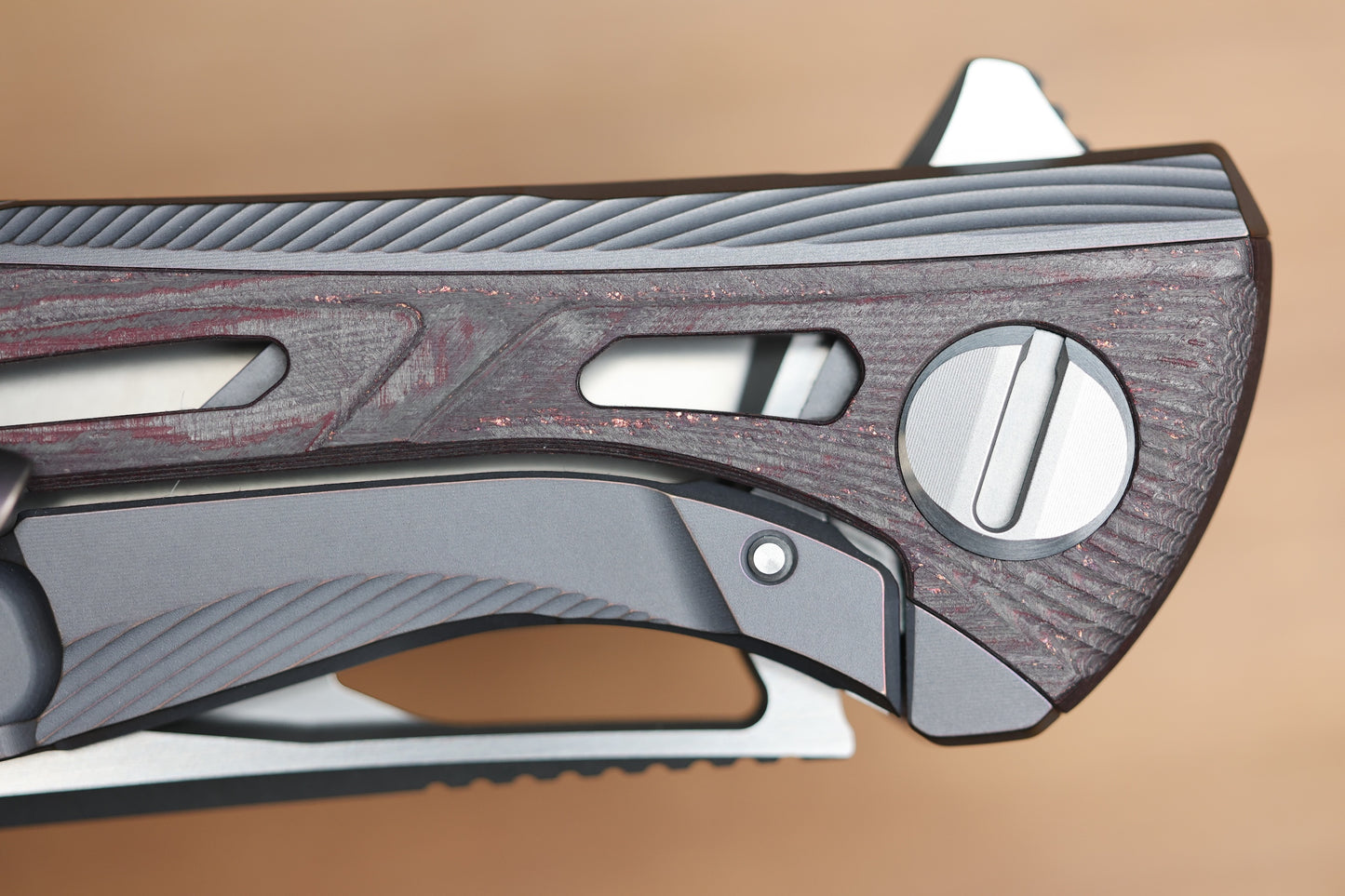 SHIROGOROV DUALX CUSTOM DIVISION TITANIUM AND CARBOTI HANDLE - MAGNACUT BLADE - SRRBS