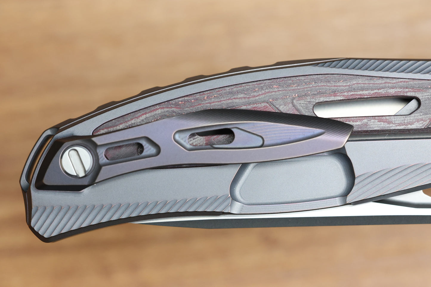 SHIROGOROV DUALX CUSTOM DIVISION TITANIUM AND CARBOTI HANDLE - MAGNACUT BLADE - SRRBS
