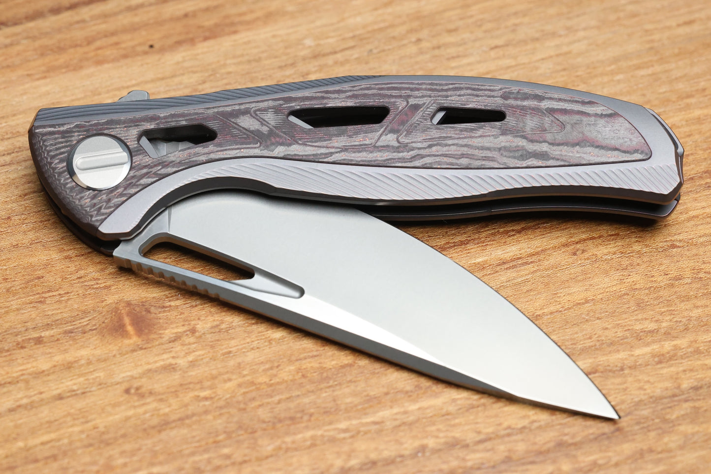 SHIROGOROV DUALX CUSTOM DIVISION TITANIUM AND CARBOTI HANDLE - MAGNACUT BLADE - SRRBS