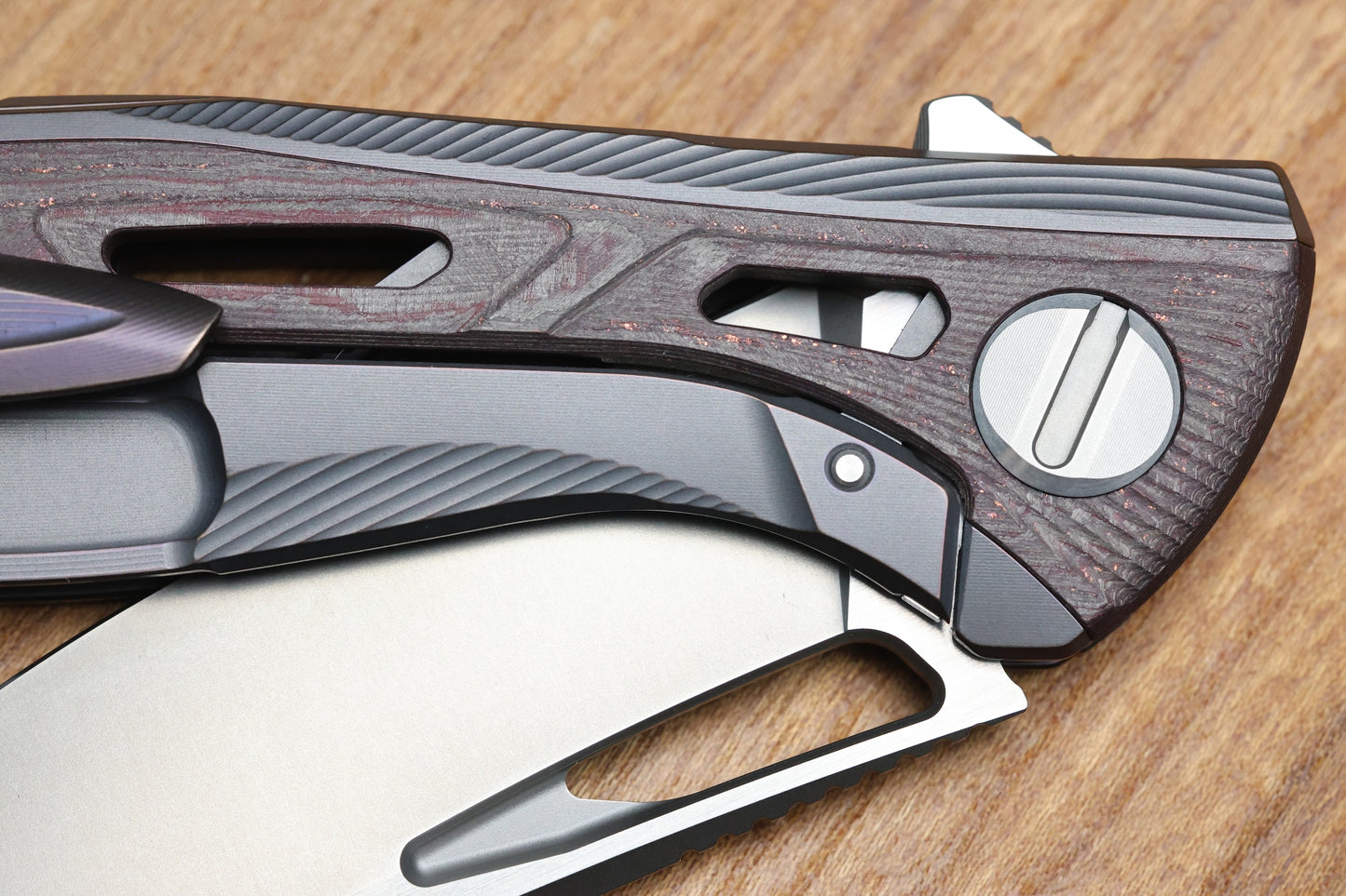 SHIROGOROV DUALX CUSTOM DIVISION TITANIUM AND CARBOTI HANDLE - MAGNACUT BLADE - SRRBS