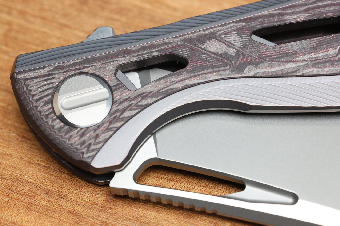 SHIROGOROV DUALX CUSTOM DIVISION TITANIUM AND CARBOTI HANDLE - MAGNACUT BLADE - SRRBS