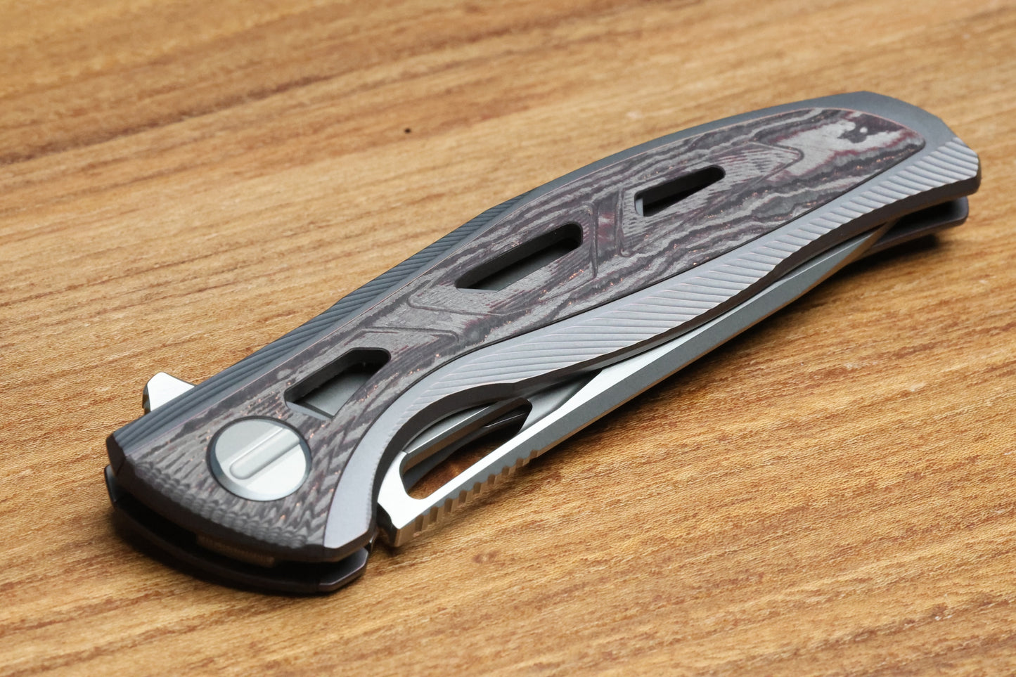 SHIROGOROV DUALX CUSTOM DIVISION TITANIUM AND CARBOTI HANDLE - MAGNACUT BLADE - SRRBS