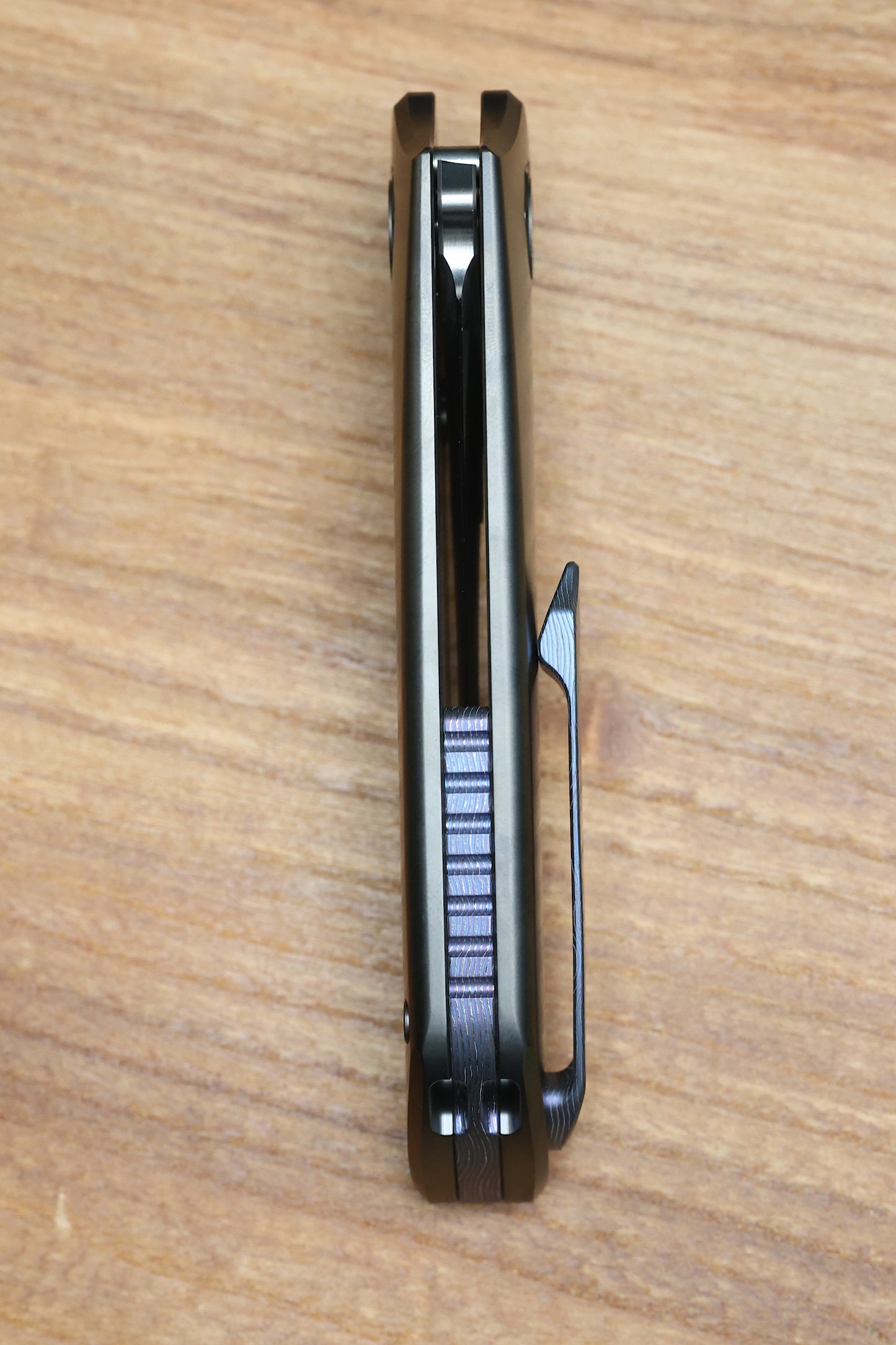 POIKILO BLADE TUNA MIDTECH W/ DLC TITANIUM HANDLES & MIRROR STONEWASH M398