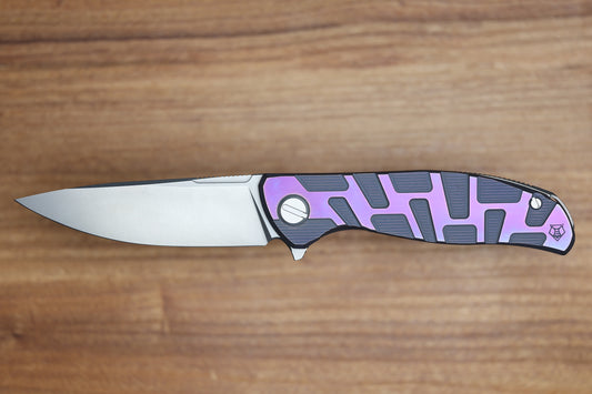 SHIROGOROV F95 T PATTERN GEN. 4 - PURPLE TITANIUM HANDLE - M390 BLADE - MRBS