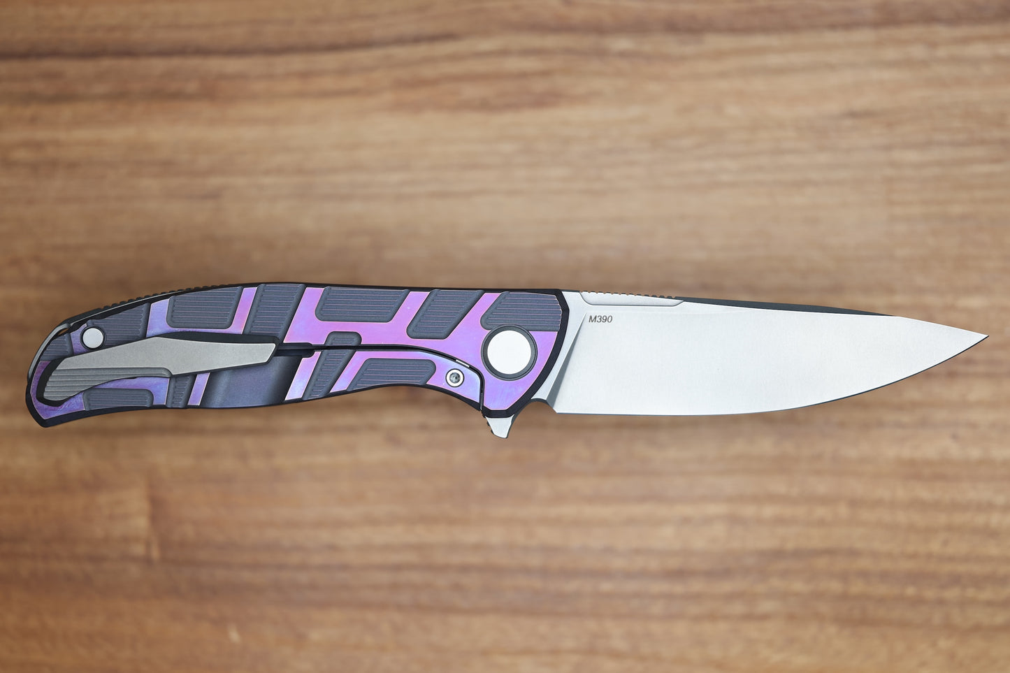 SHIROGOROV F95 T PATTERN GEN. 4 - PURPLE TITANIUM HANDLE - M390 BLADE - MRBS