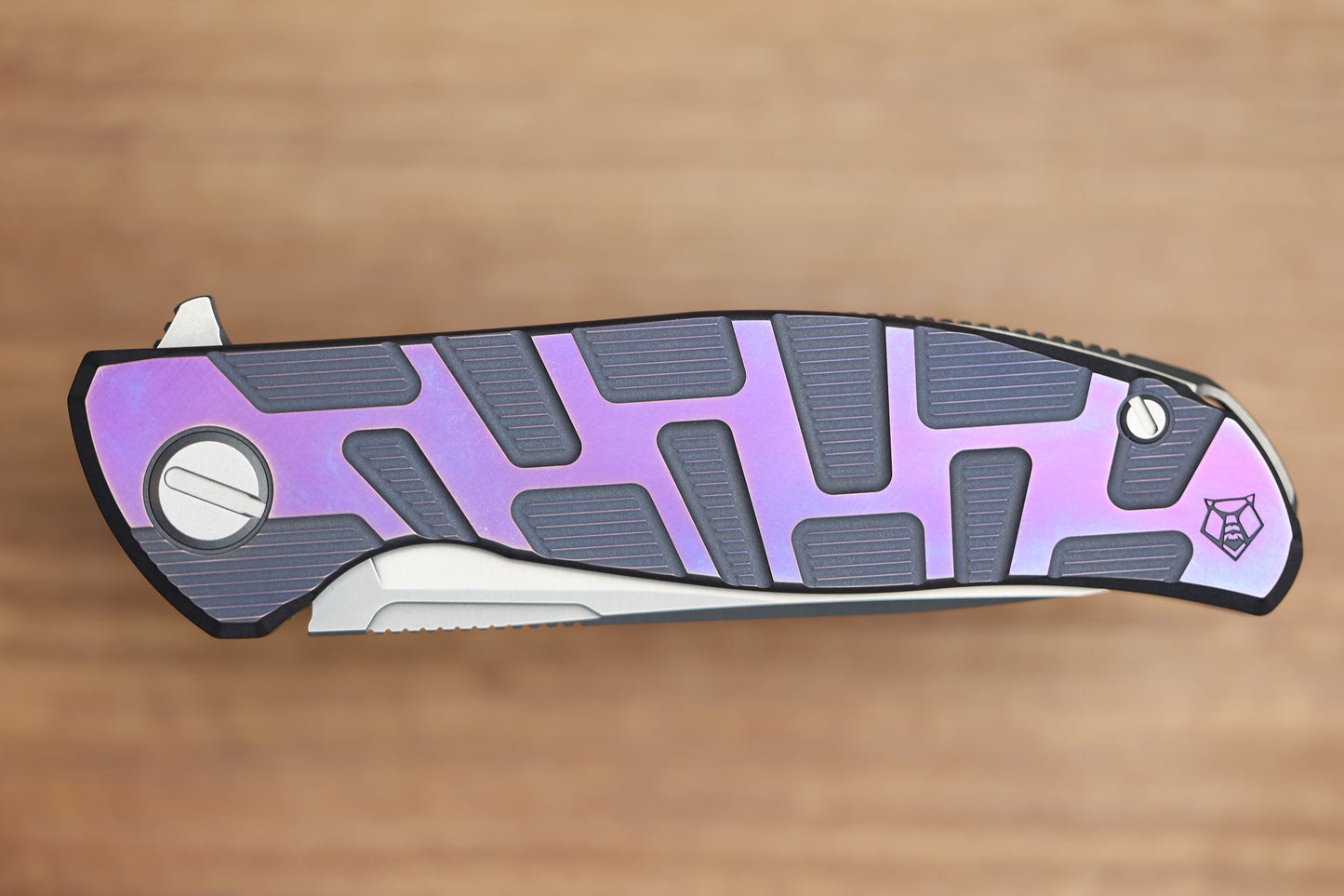 SHIROGOROV F95 T PATTERN GEN. 4 - PURPLE TITANIUM HANDLE - M390 BLADE - MRBS