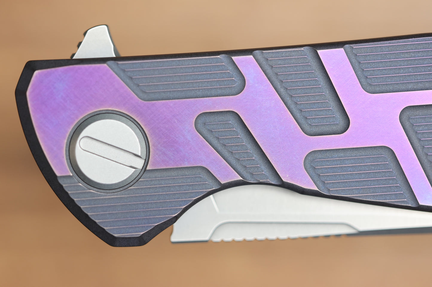 SHIROGOROV F95 T PATTERN GEN. 4 - PURPLE TITANIUM HANDLE - M390 BLADE - MRBS