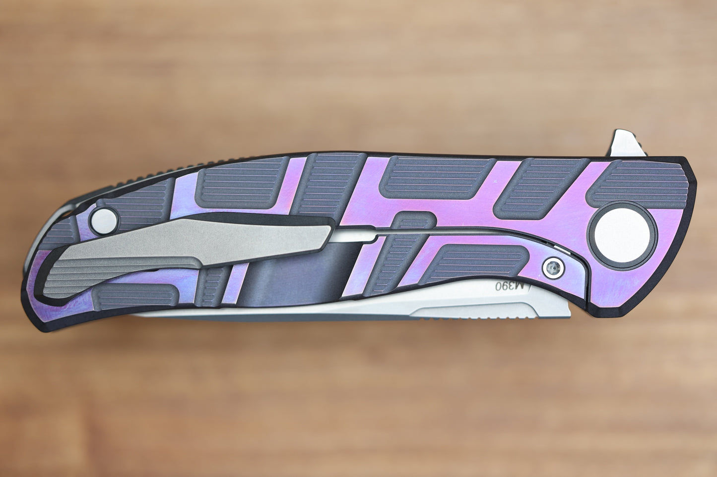 SHIROGOROV F95 T PATTERN GEN. 4 - PURPLE TITANIUM HANDLE - M390 BLADE - MRBS