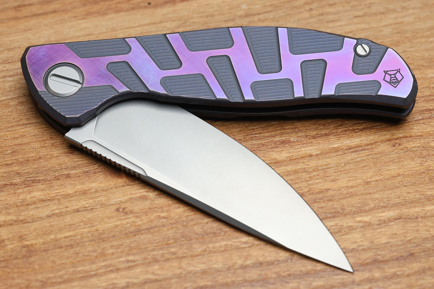 SHIROGOROV F95 T PATTERN GEN. 4 - PURPLE TITANIUM HANDLE - M390 BLADE - MRBS