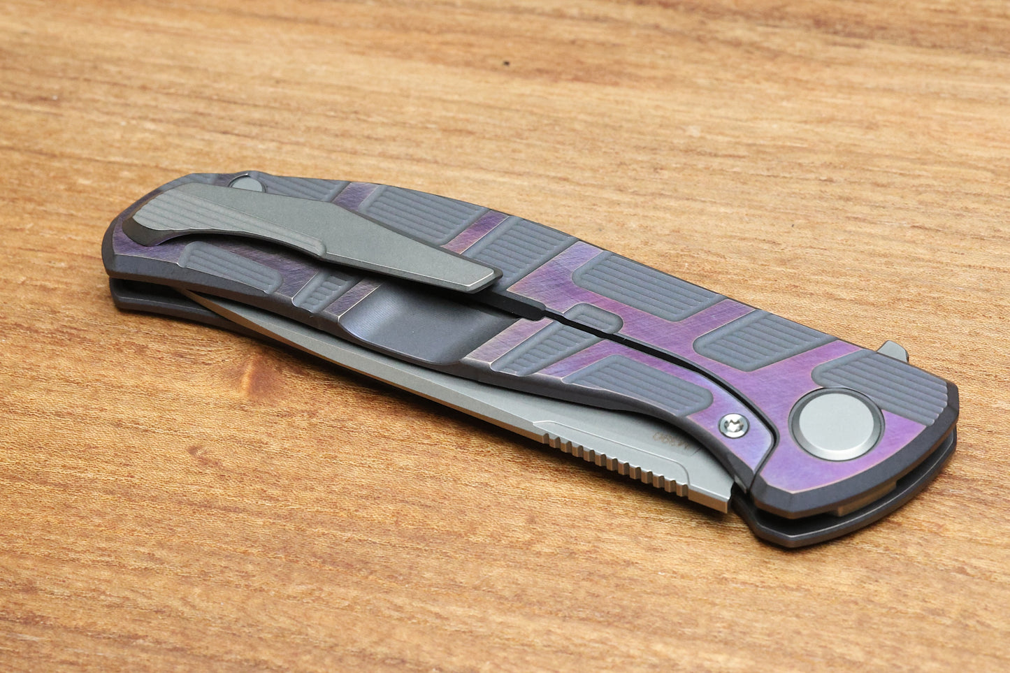 SHIROGOROV F95 T PATTERN GEN. 4 - PURPLE TITANIUM HANDLE - M390 BLADE - MRBS