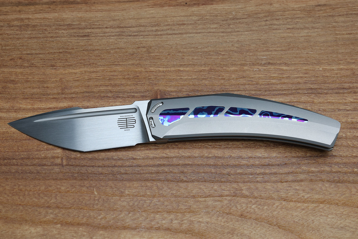 TASHI BHARUCHA LARGE KRYPTON W/ LEE WILLIAMS KICKSTOP TITANIUM HANDLE W/ TIMASCUS INLAYS & ELMAX
