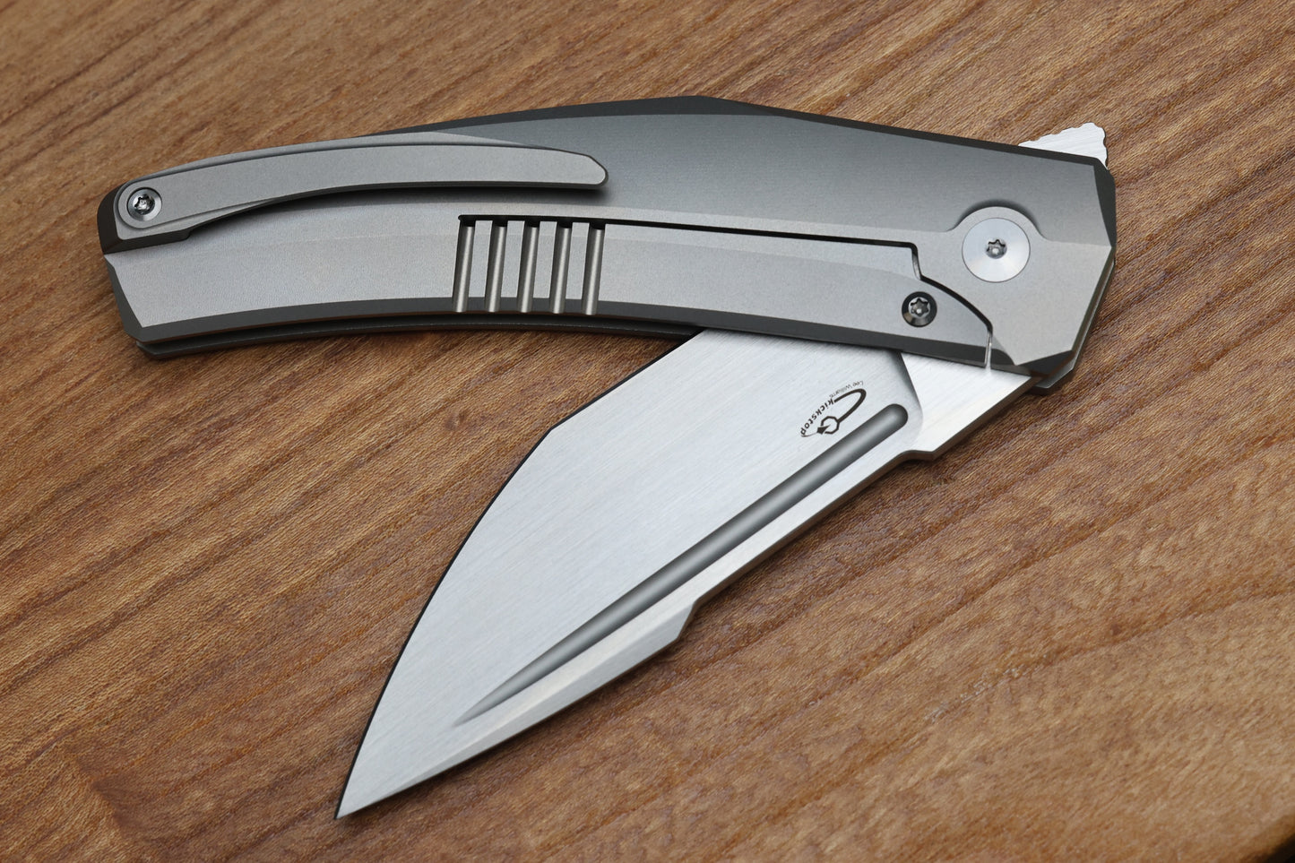TASHI BHARUCHA LARGE KRYPTON W/ LEE WILLIAMS KICKSTOP TITANIUM HANDLE W/ TIMASCUS INLAYS & ELMAX